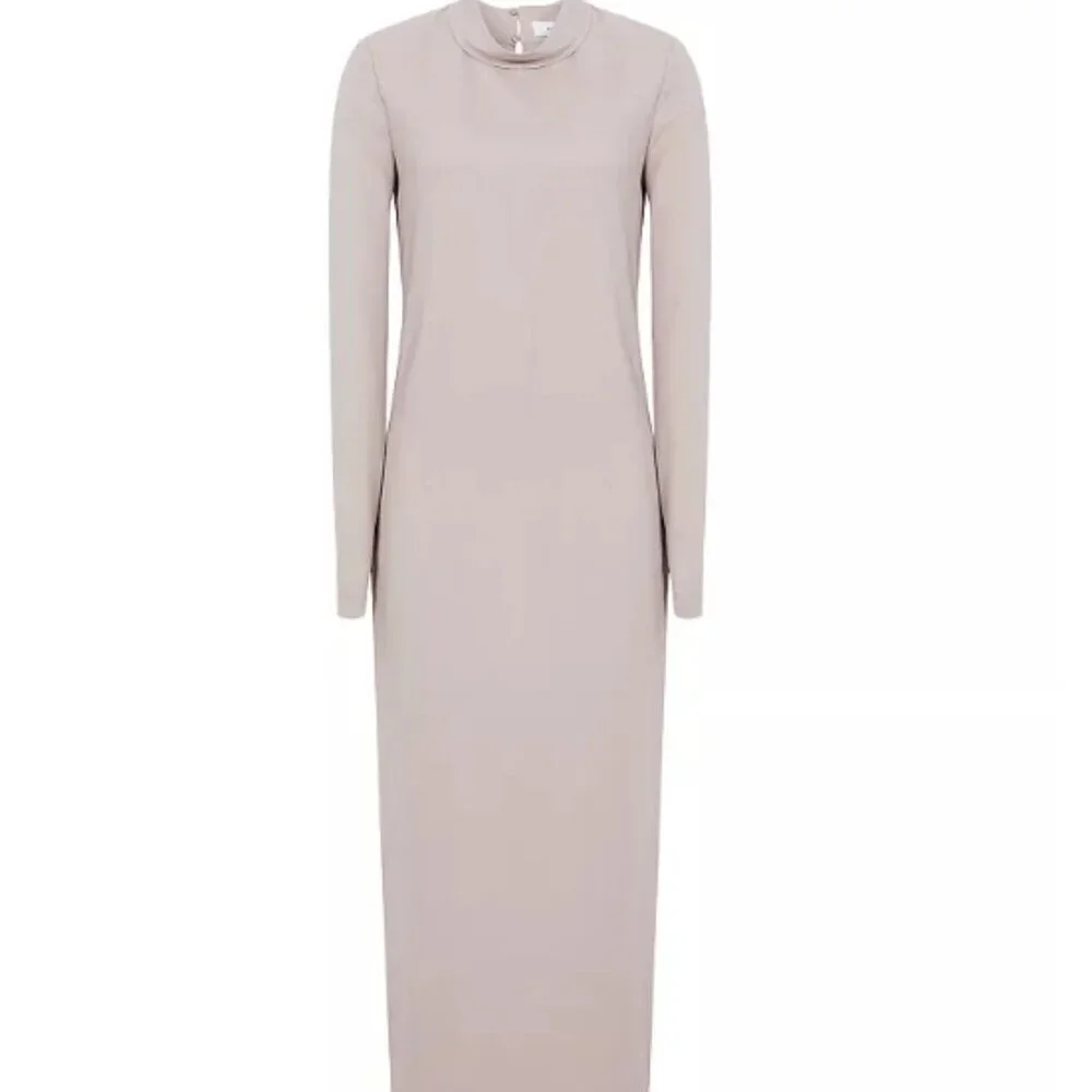 REISS Martha Cutout Back Midi Dress Nude